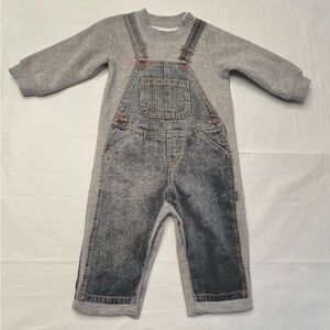 👶 Levi’s Baby Onesie: Denim Overall Print -  Size 12 Month 👶